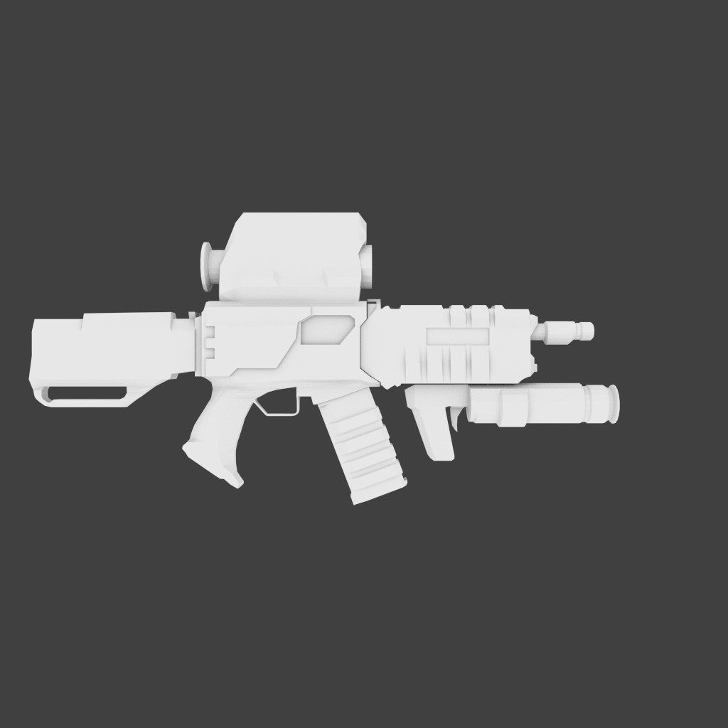 Sci-fi Untextured Weapon Kit (With multiple attachments)  preview image 4
